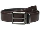 Lacoste Premium Leather Metal Croc Belt (cafe) Men's Belts