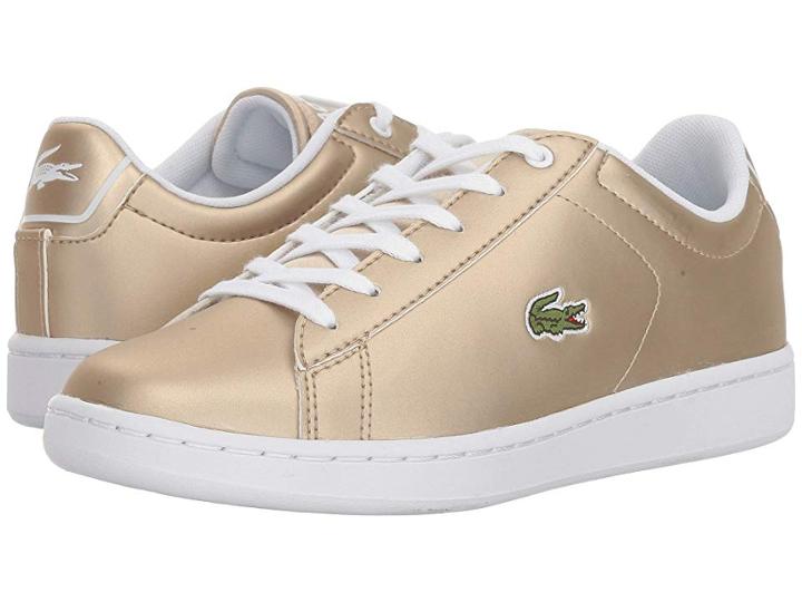 Lacoste Kids Carnaby Evo (little Kid/big Kid) (gold/white) Kids Shoes