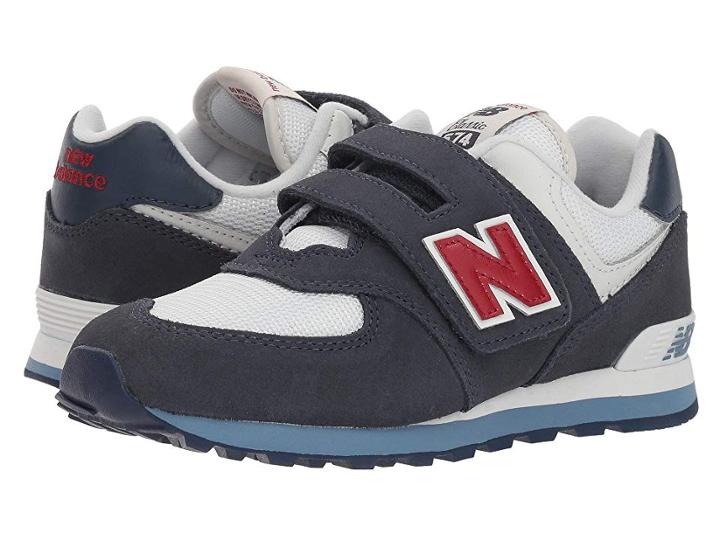 New Balance Kids Yv574v1 (little Kid/big Kid) (navy/red) Kids Shoes