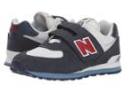 New Balance Kids Yv574v1 (little Kid/big Kid) (navy/red) Kids Shoes