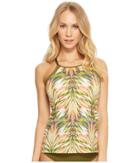 Jantzen Abstract Palm Leaf Racerback Tankini (multi) Women's Swimwear