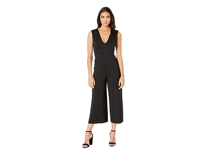 Susana Monaco Deep V Bow Back Jumpsuit (black) Women's Jumpsuit & Rompers One Piece