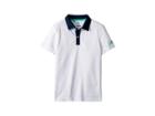 Adidas Golf Kids Micro Dot Print Polo (big Kids) (white) Boy's Clothing