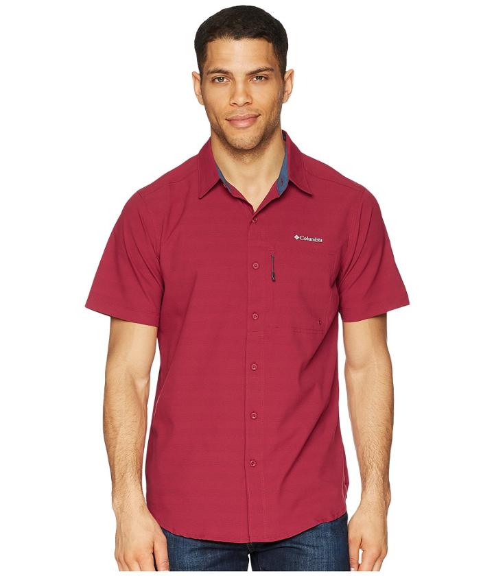 Columbia Cypress Ridge Short Sleeve Top (red Element) Men's Short Sleeve Button Up