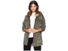 Splendid Dune Sateen Jacket W/ Faux Fur (vintage Army) Women's Coat