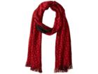 Calvin Klein Double Faced Single Side Logo Print (rouge) Scarves