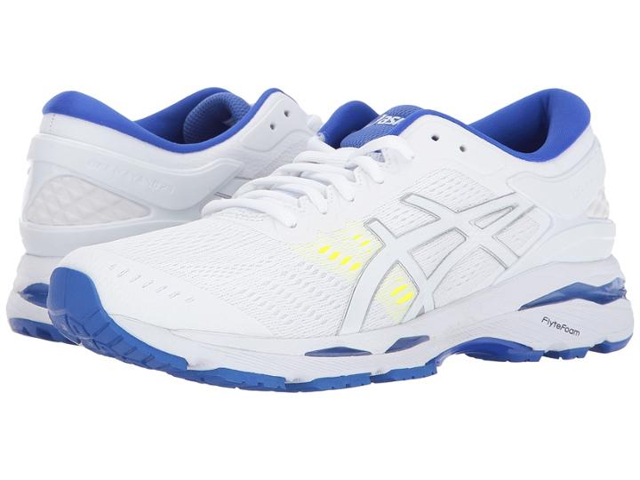 Asics Gel-kayano(r) 24 (white/blue/purple/safety Yellow) Women's Running Shoes