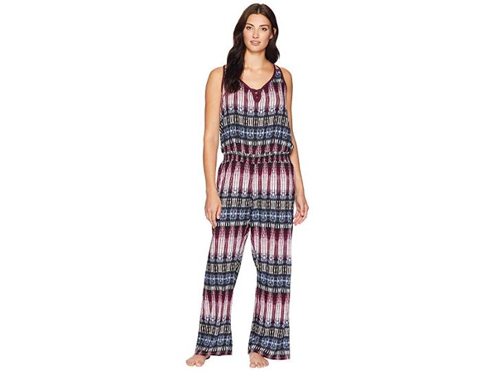 Splendid Night Sky Long Pajama Romper (night Sky Stripe) Women's Jumpsuit & Rompers One Piece