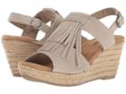 Minnetonka Ashley Ii (stone Suede) Women's Wedge Shoes