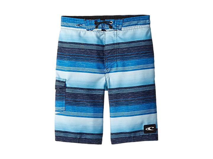 O'neill Kids Santa Cruz Stripe Boardshorts (toddler/little Kids) (blue) Boy's Swimwear