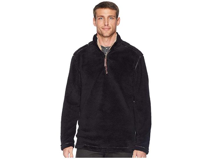 True Grit Pebble Pile 1/4 Zip Pullover (black) Men's Clothing