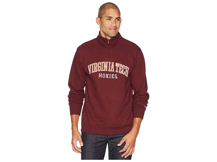 Champion College Virginia Tech Hokies Powerblend(r) 1/4 Zip (maroon) Men's Clothing