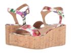 Salvatore Ferragamo Tropea (white/multicolor Capra Bunny) Women's Wedge Shoes