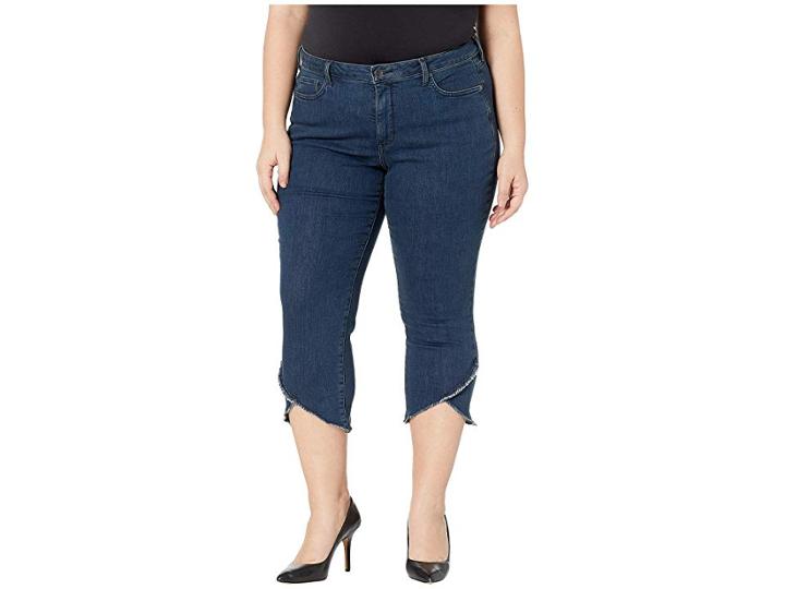 Nydj Plus Size Plus Size Capris W/ Crisscross Fray In Firesky (firesky) Women's Jeans