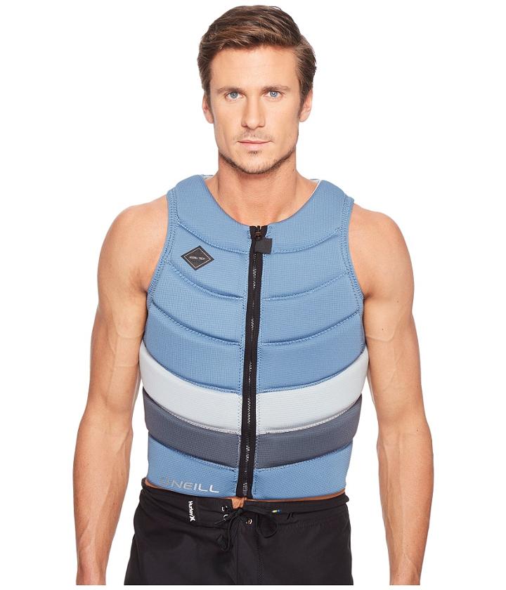 O'neill Gooru Tech Front Zip Comp Vest (dusty Blue/cool Grey/graphite) Men's Swimwear