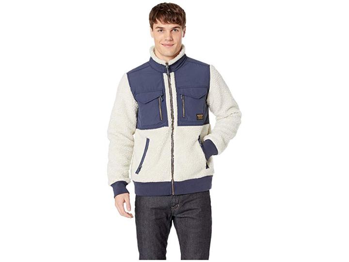 Burton Bower Full Zip Fleece (bone White/mood Indigo) Men's Fleece