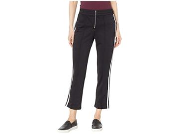 Juicy Couture Stripe Tricot Cropped Track Pants (pitch Black) Women's Casual Pants