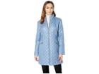 Via Spiga Stand Collar Quilt Coat (blue) Women's Coat