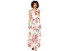 Adrianna Papell Tropical Breeze Maxi Dress (geranium Multi) Women's Dress