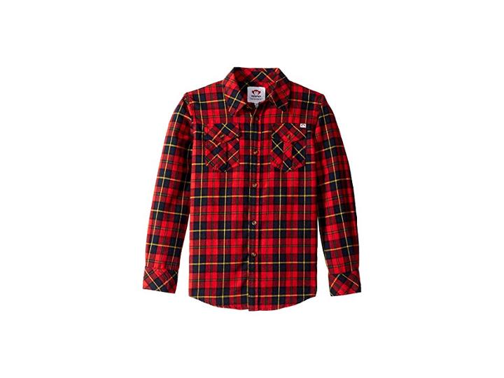 Appaman Kids Extra Soft Flannel Shirt With Elbow Detail (toddler/little Kids/big Kids) (rio Red Plaid) Boy's Clothing