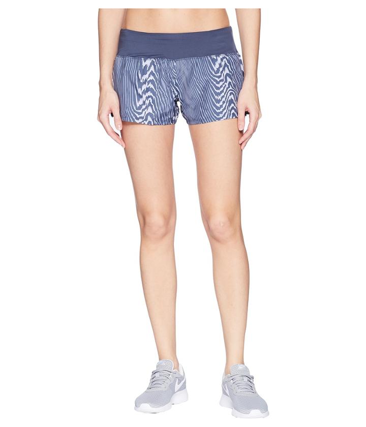 Nike Dry Crew Print Shorts (purple Rise/thunder Blue) Women's Shorts