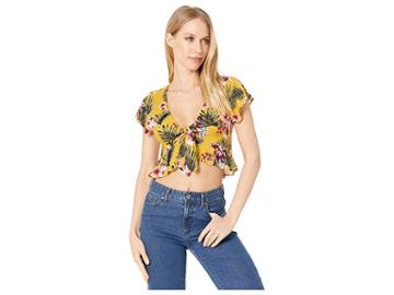 Unionbay Island Tropical Gina Top (yellow Curry) Women's Blouse