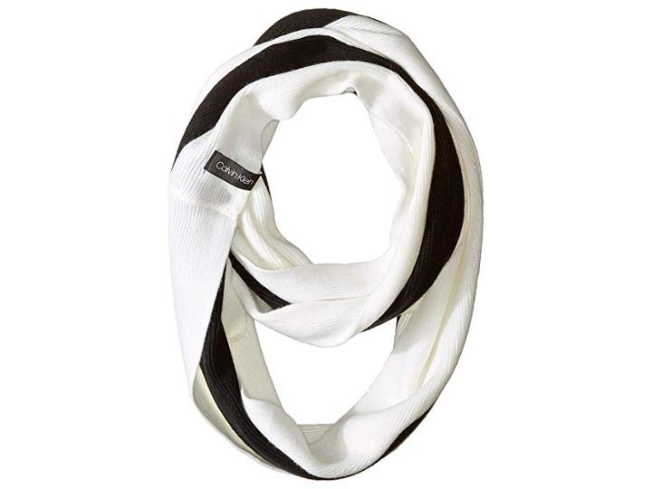 Calvin Klein Bold Stripe Infinity Scarf (cream) Scarves