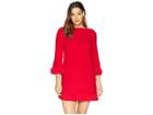 Tahari By Asl Flutter Detail Shift Dress (red Kiss) Women's Dress