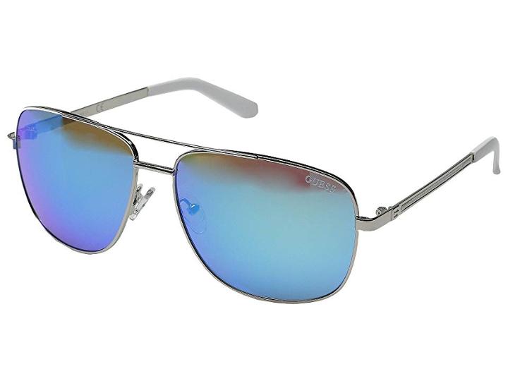 Guess Gf0167 (silver/blue Mirror Lens) Fashion Sunglasses