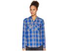 Columbia Collegiate Times Twotm Hooded Long Sleeve Shirt (fla/azul Check) Women's Long Sleeve Button Up