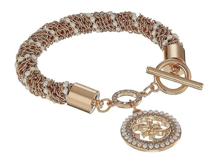 Guess Toggle Line Bracelet W/ Stones (gold) Bracelet