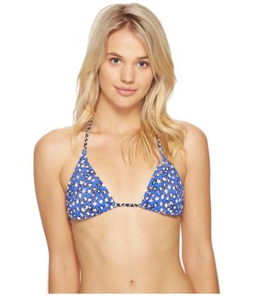 Echo Design Fleur De La Mer String Bikini Top (dazzling Blue) Women's Swimwear