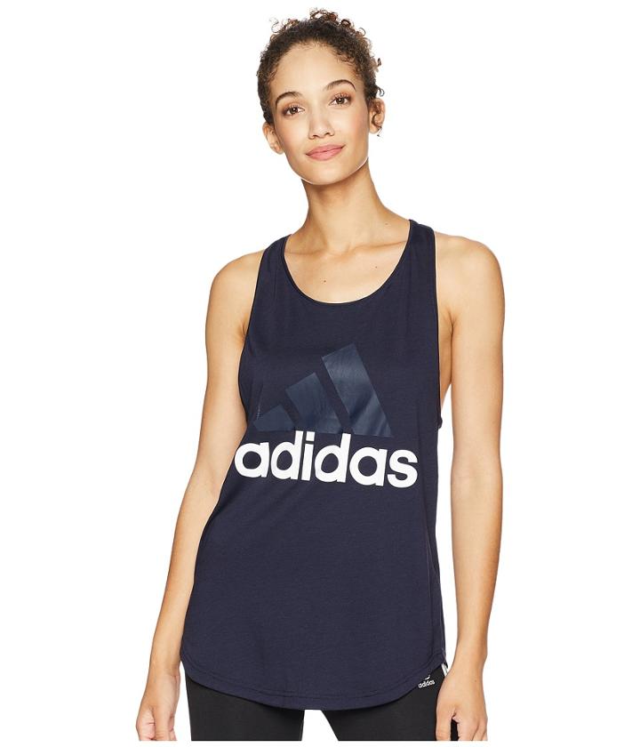 Adidas Essentials Linear Loose Tank Top (legend Ink/white) Women's Sleeveless