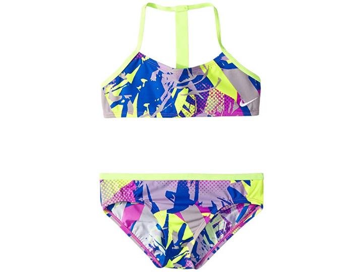 Nike Kids T-back Top Set (big Kids) (fuchsia Blast) Girl's Swimwear Sets