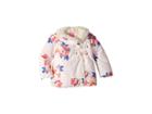 Joules Kids Wrap Over Padded Jacket (infant) (pink Marl Granny Floral) Girl's Coat