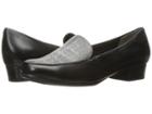 Trotters Monarch (black/black/white Linen) Women's  Shoes
