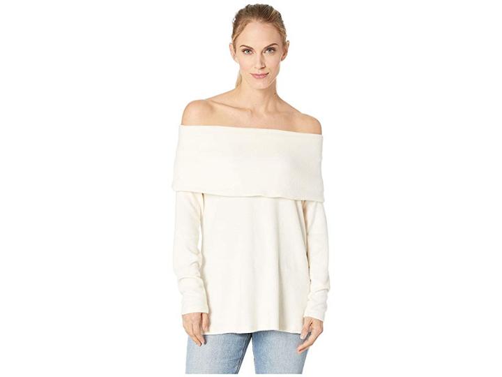 B Collection By Bobeau Capri Cozy Off The Shoulder Top (sugar) Women's Clothing