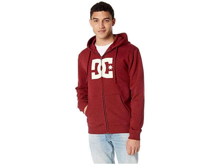 Dc Star Zip Hoodie (cabernet) Men's Sweatshirt