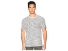 Vince Slub Reverse Stripe Crew Neck T-shirt (off-white/black) Men's T Shirt