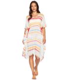 Echo Design Sunset Metallic Stripe Side Tie Caftan (multi) Women's Clothing