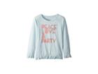 Chaser Kids Soft Vintage Jersey Peace Love Party Tee (little Kids/big Kids) (waterfall) Girl's T Shirt