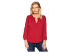 Lucky Brand Embroidered Peasant Top (red) Women's Blouse