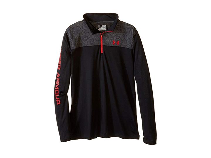 Under Armour Kids Ua Tech Prototype 1/4 Zip (big Kids) (black/graphite/red) Boy's Workout