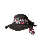 Betsey Johnson Gingham Floppy Hat (black) Caps