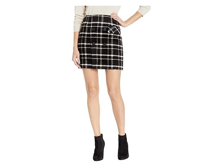 Romeo & Juliet Couture Plaid Mini Skirt (black Combo) Women's Skirt