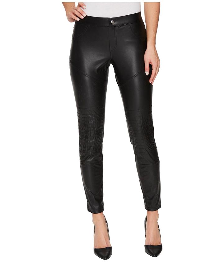 Hue Moto Leatherette Skimmer (black) Women's Casual Pants