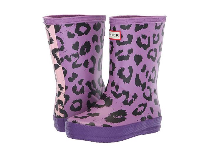 Hunter Kids First Classic Leopard Print (toddler/little Kid) (thistle/acid Purple/mist Pink) Girls Shoes