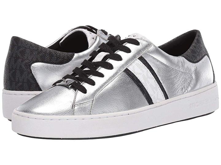 Michael Michael Kors Keaton Stripe Sneaker (silver/black) Women's Shoes