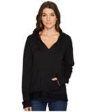 Mod-o-doc Cotton Modal Spandex French Terry Drop Shoulder Pullover Hoodie (black) Women's Sweatshirt