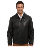 Perry Ellis Leather Bomber Jacket Ep620330 (black) Men's Coat